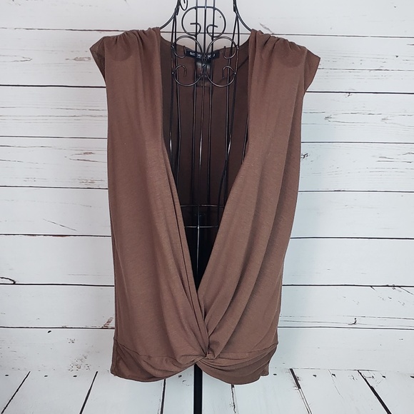 Bisou Bisou Sleeveless Plunge Wrap Top - Picture 1 of 7